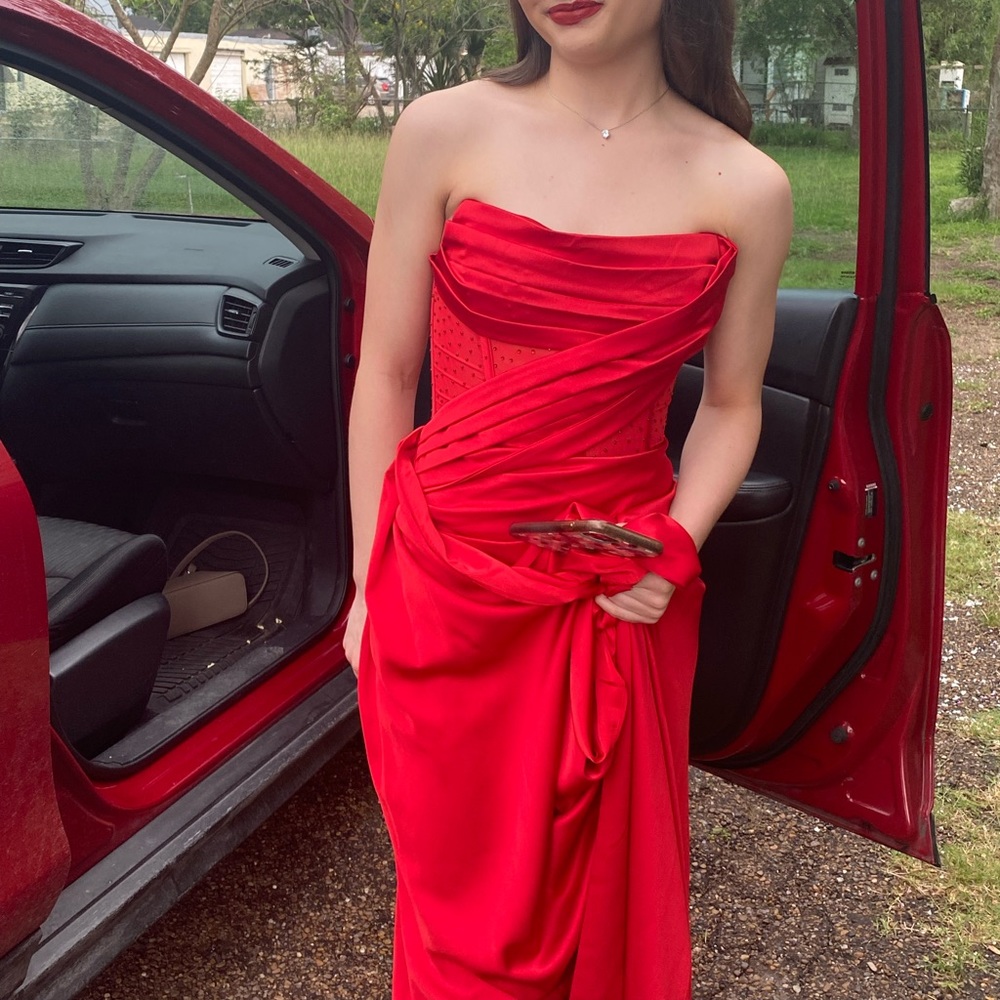 Red Miss circle Prom dress! Used one night only.